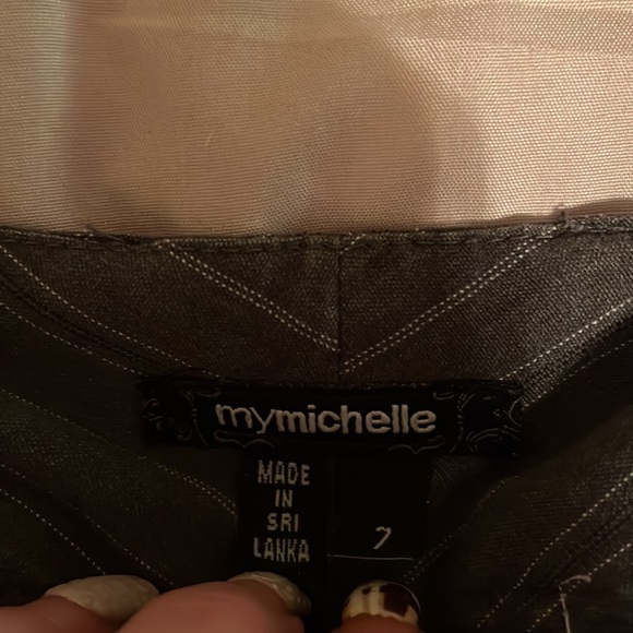 “My Michelle” gray double front and back pocketed flared dress pants - Picture 2 of 3